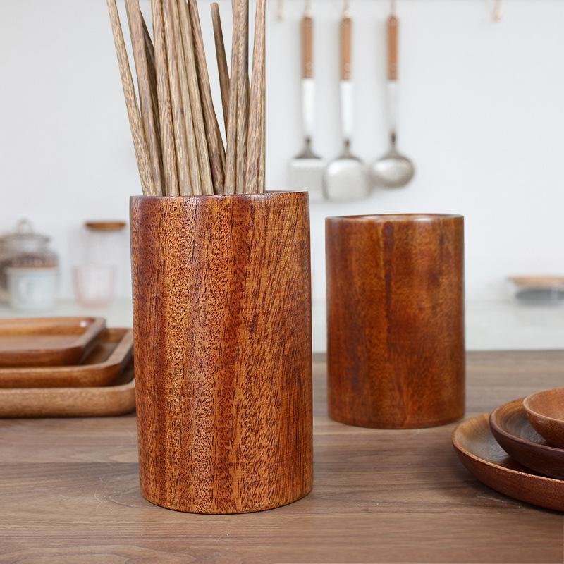 Featured image for 'Vintage Wooden Chopsticks with Drain Tube Timeless Craftsmanship & Practical Storage'